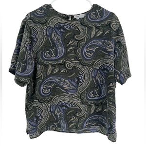Allison Taylor Silk Paisley Blouse- Size L